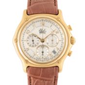 A GENTLEMAN'S SIZE 18K SOLID GOLD EBEL LE MODULAR AUTOMATIC CHRONOGRAPH WRIST WATCH DATED 1996, REF.