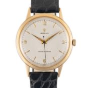 A GENTLEMAN'S LARGE SIZE 9CT SOLID GOLD ROLEX PRECISION WRIST WATCH CIRCA 1960s Movement: 15J,