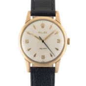 A GENTLEMAN'S SIZE 9CT SOLID GOLD ROLEX PRECISION WRIST WATCH CIRCA 1960s Movement: 17J, manual