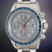 A RARE GENTLEMAN'S SIZE STAINLESS STEEL ROLEX TUDOR OYSTERDATE MONTE CARLO BLUE AUTOMATIC CHRONO