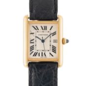 A GENTLEMAN'S SIZE 18K SOLID GOLD CARTIER TANK LOUIS WRIST WATCH CIRCA 2010, REF. 2441 Movement: