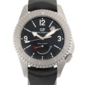 A GENTLEMAN'S SIZE STAINLESS STEEL GIRARD PERREGAUX SEA HAWK II POWER RESERVE WRIST WATCH CIRCA