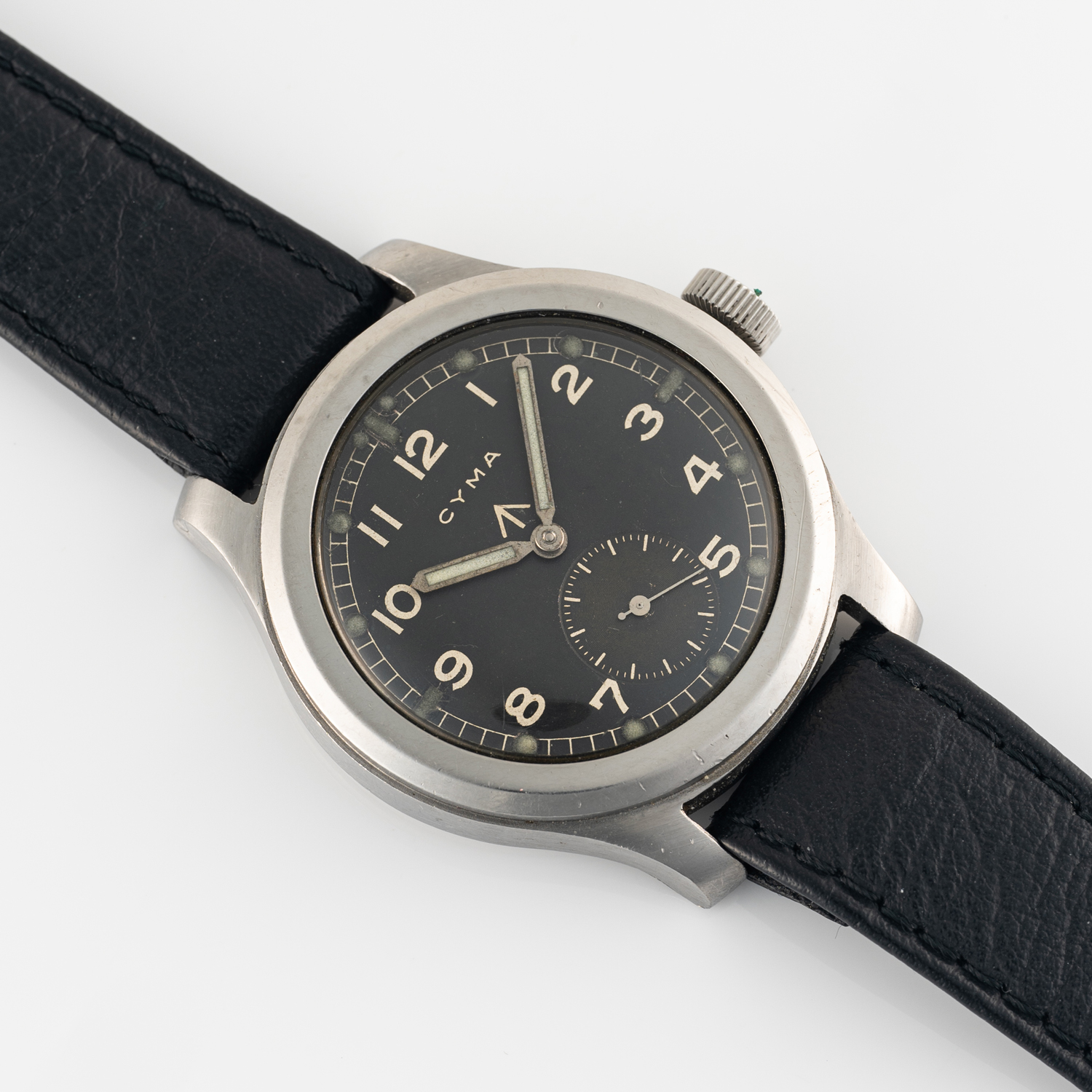 A GENTLEMAN'S STAINLESS STEEL BRITISH MILITARY CYMA W.W.W. WRIST WATCH CIRCA 1945, PART OF THE " - Image 3 of 8