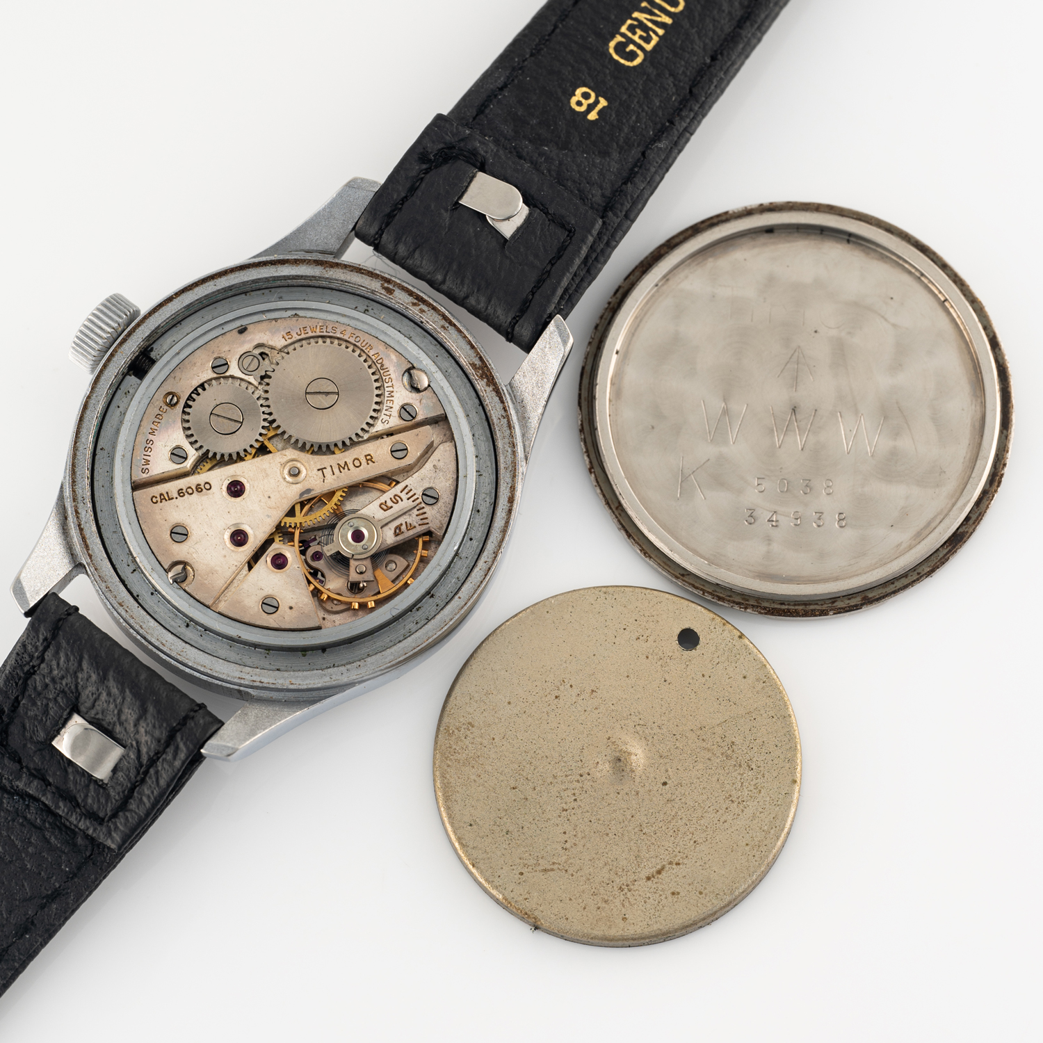 A GENTLEMAN'S STAINLESS STEEL BRITISH MILITARY TIMOR W.W.W. WRIST WATCH CIRCA 1945, PART OF THE " - Image 8 of 9