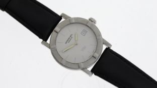 RAYMOND WEIL GENEVE W1 REF 6000, approx 34mm silver dial, stick hour markers, date aperture at 3 o'