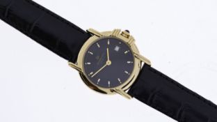 LADIES RAYMOND WEIL GENEVE REF 9955, approx 25mm black dial, baton hour markers, date aperture at