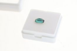 Single loose and unmounted green tourmaline, boxed. Tourmaline 1.00ct