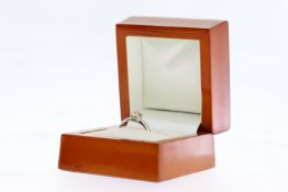 Fine 18ct White Gold 25pt Diamond RingSet with four Princess Cut Diamonds totalling 25pts. UK Size