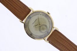 Vintage Jaeger Le Coultre 18ct oversized two tone dial with tear drop lugs P449/3C 18ct