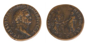 Ancient Coins, Roman, Vesapsian Sestertius,