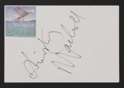 The Pogues, Kirsty MacColl: autograph on white card,