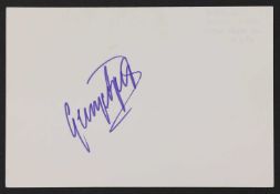 George Best signed autograph on white card,