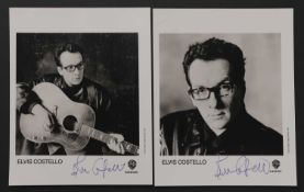 Elvis Costello: three signed promo cards,