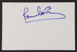 Paul McCartney: autograph on white card,