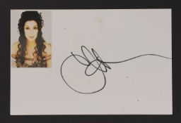 Cher: autograph on white card,