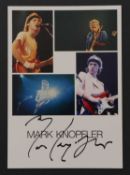 Dire Straits: Mark Knopfler autograph on promo card,