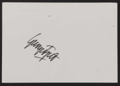 George Best autograph on white card,