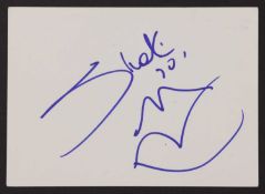 Shakira: autograph on white card,