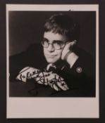 Elton John: signed photograph,