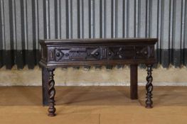 A Jacobean oak dresser base,