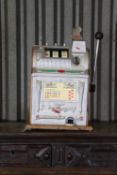 A one-armed bandit slot machine,