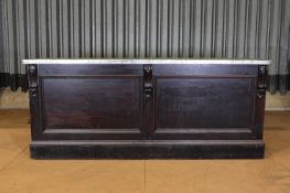 A painted wooden butcher's worktable,