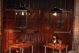 A pair of Taylor Walker pub lanterns,
