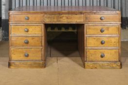 A Victorian cedar partners' desk,