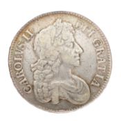 Charles II, Crown 1679, T.PRIMO, third bust, stop after HIB, (Bull 403, ESC 56, S.3358) Near Very