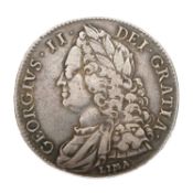 George II, Crown 1746, D.NONO, LIMA, plain in angles, (Bull 1668, ESC 125, S.3689), some haymarking,