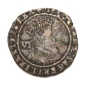 James I, Sixpence, Second Coinage (1604-19), 2.90g, mm. escallop, fourth bust (S.2658) some clipping