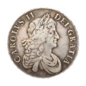 Charles II, Crown 1668, second bust, regnal year VICESIMO, (Bull, 373, ESC 36, S.3357); Near Very