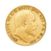 Edward VII, Half Sovereign 1906; obv. bare head right, rev. Pistrucci; Fine