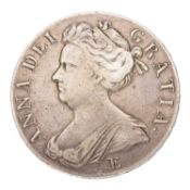 Anne, Crown 1707, Edinburgh Mint, SEXTO, second bust, plain in angles (Bull 1352, ESC 103, S.