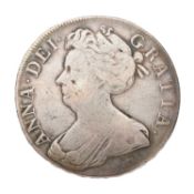 Anne, Crown 1708, SEPTIMO, second bust, plumes in angles (Bull 1347, ESC 108, S.3602); good reverse,