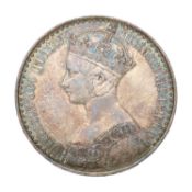 Victoria, 'Gothic' Crown 1847, edge UNDECIMO, (Bull 2571, ESC 288, S.3883); toned and Extremely