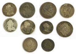 An Assortment of Maundy Oddments, 10 coins to include; Charles II, 4d 1679, 3d 1679, 3d 1683;