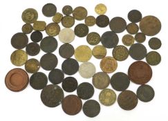 Miscellaneous Lot of Tokens and Medallions, 53 pieces, including; 18th-century halfpennies and
