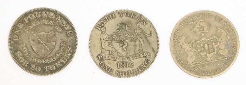 19th Century Silver Tokens, 3 tokens comprising: Somerset, Bath, Culverhouse, Orchard and Phipps