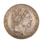 George III, Crown 1818, LVIII, (Bull 2005, ESC 211, S.3787); toned and Near Extremely Fine
