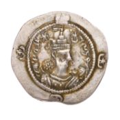 Sasanian Empire, 1 Drachm, Hormizd IV, (AD 579-590); (4.07g), regnal year 6, mint mark, APL,