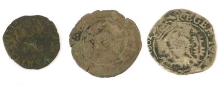Assortment of Scottish Hammered Coins, 3 coins comprising; Scotland, Mary Queen of Scots, lion (or
