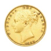 Victoria, Sovereign 1853, obv. young head left, rev. crowned shield of arms, (S.3852C); Fine