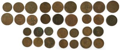 Mixed Lot of Scandinavian Copper Coinage; 32 coins, predominantly 18th and 19th-century issues,