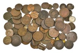 Mixed Lot of Graffitied, Countermarked and Misshaped Coins, approx. 75 predominantly 18th and 19th-