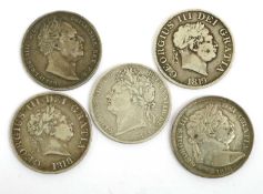 5x Mixed 19th Century Halfcrowns, comprising: George III, 1816 (S.3788), Near Very Fine; 1818 (S.