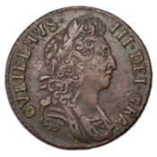 Ireland, William III, Halfpenny 1696, (S.6598), Good Very Fine, rare to find in such good condition