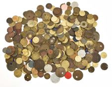 Assorted Token, Gaming Counters and Medallions; comprising a large number of mixed brass gaming