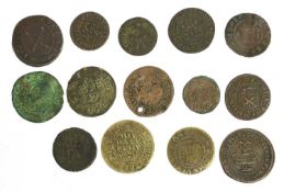 Assortment of 17th Century Trade Tokens, 15 tokens comprising, Ireland, Coleraine, Thomas Adams
