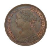 Victoria, Mule Farthing 1860, toothed border/beaded border mule, with four berry obverse, (BMC 1857,